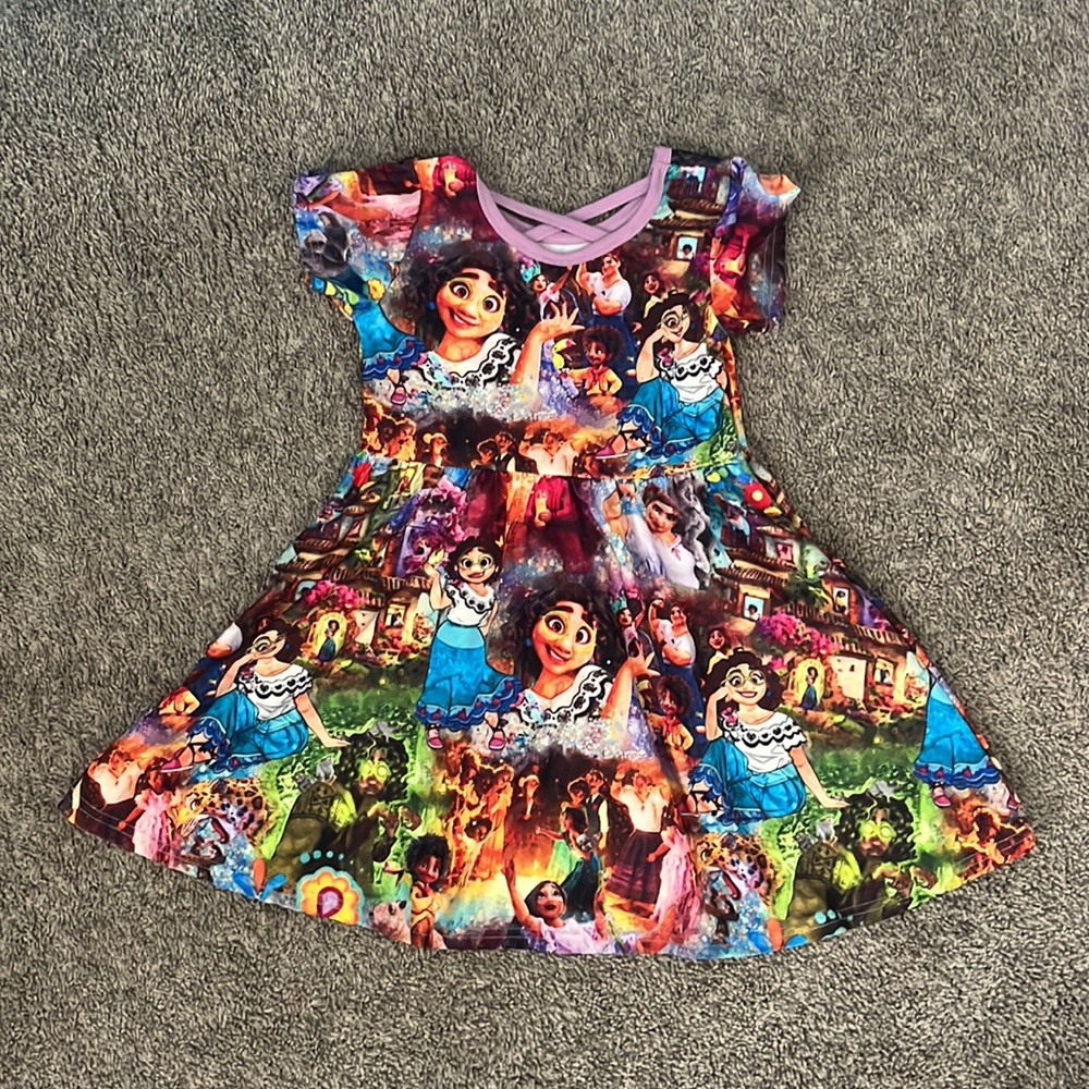 Disney Mirabel Encanto girls dress size 5-6T swing soft cotton twirl style - Picture 2 of 3